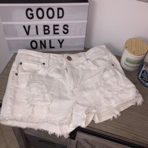 American eagle white high rise shorts